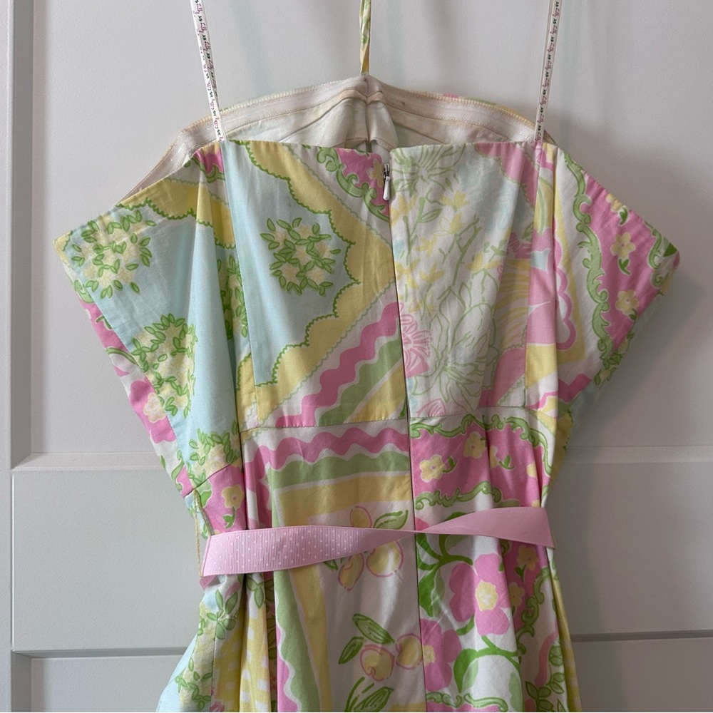 Lilly Pulitzer Pastel Floral Halter Dress Size 14 Cotton Fit & Flare - Picture 6 of 8